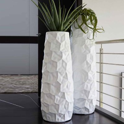 GLASFASER VASE FOLDED H 98CM