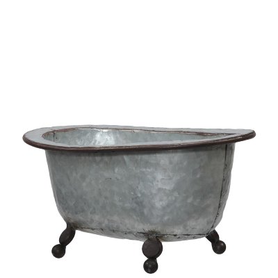 METALL BADEWANNE 28X14CM GRAU