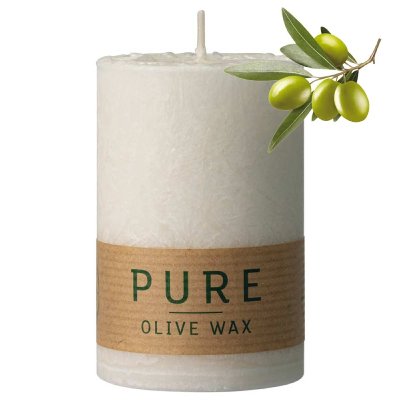 OLIVE WAX KERZE STUMPE 130/70 PURE SC NATURAL 05