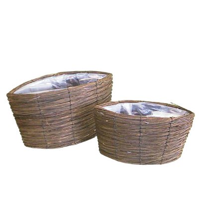 RATTAN PFLANZSCHIFFCHEN S/2